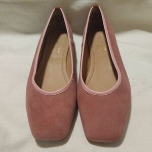 Seychelles City Streets Rose Pink Suede Square Toe Flats NWOB